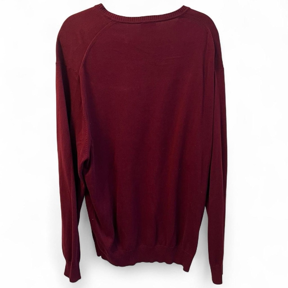 Burgundy JOS. A Bank signature collection V-neck sweater - Picture 3 of 5